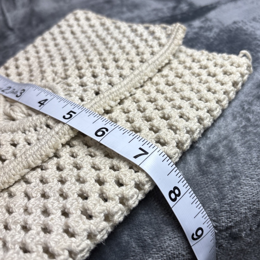 Vintage Macrame Clutch Mister Ernest Cream Cotton Boho 70s Handbag Wallet - Picture 3 of 16